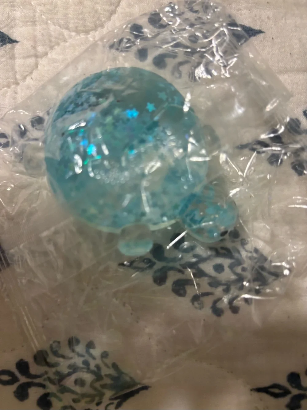 Unbranded Blue Glitter Turtle squishy toy